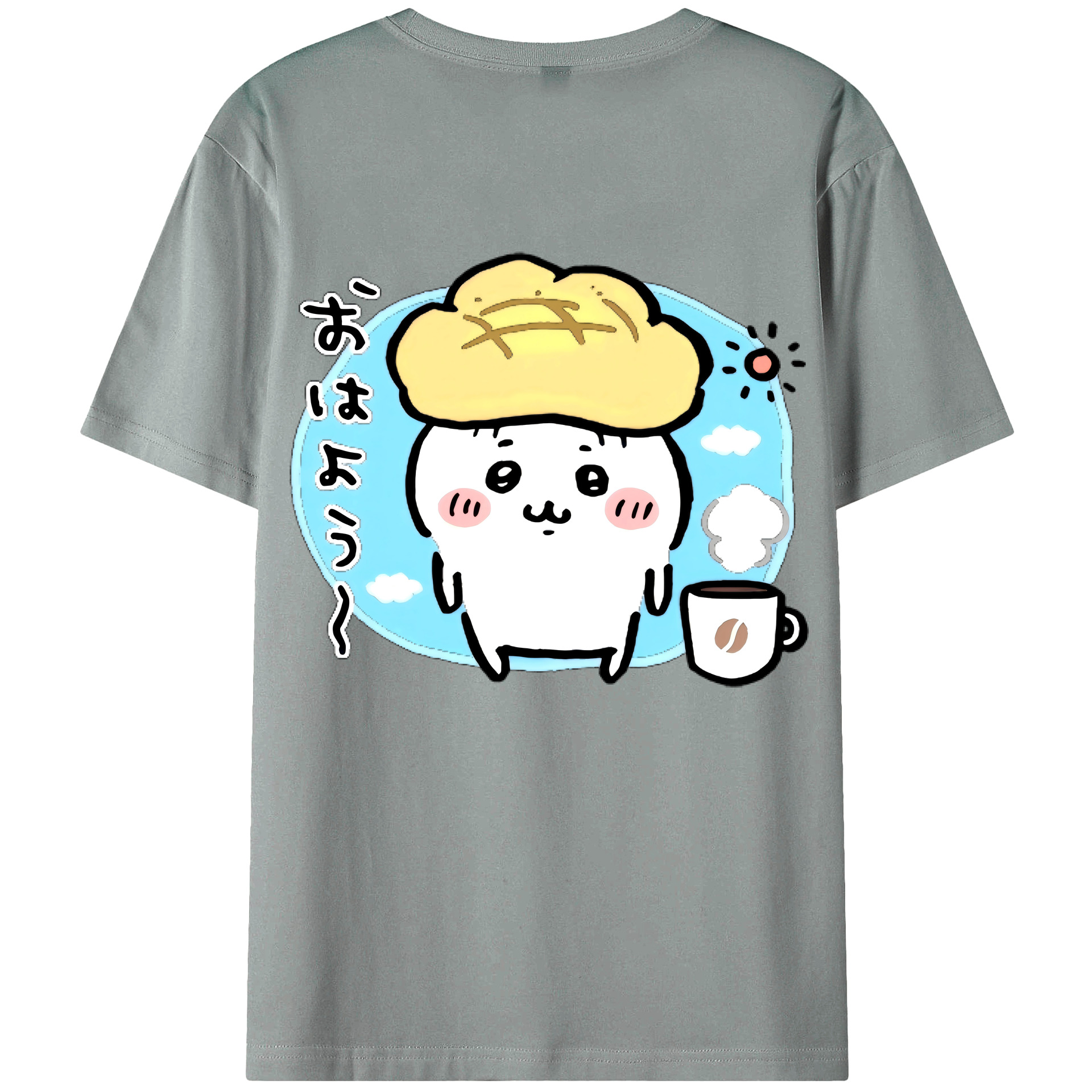 （画像用） ちいかわ ちいかわ Chii-kawa chiikawa 綿100％ メンズ半袖Tシャツ（バックプリント） 通気性